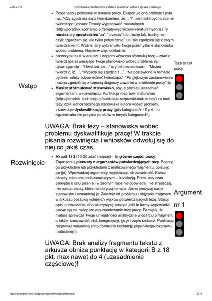 Pisanie rozprawki problemowej