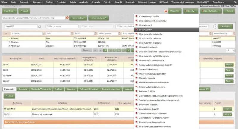 Usos na Uniwersytecie Śląskim